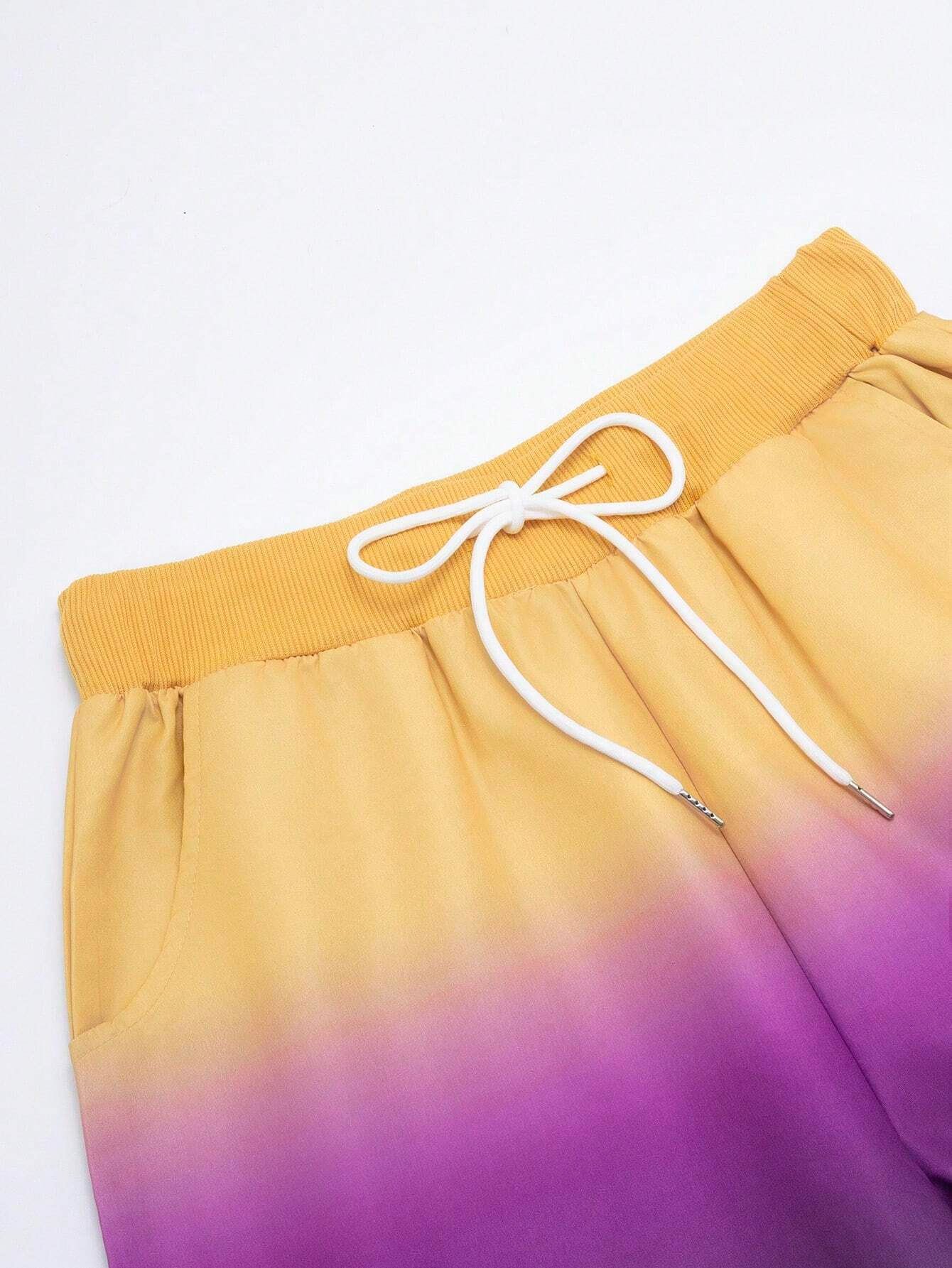 Men's Color Matching Casual Shorts Set 414