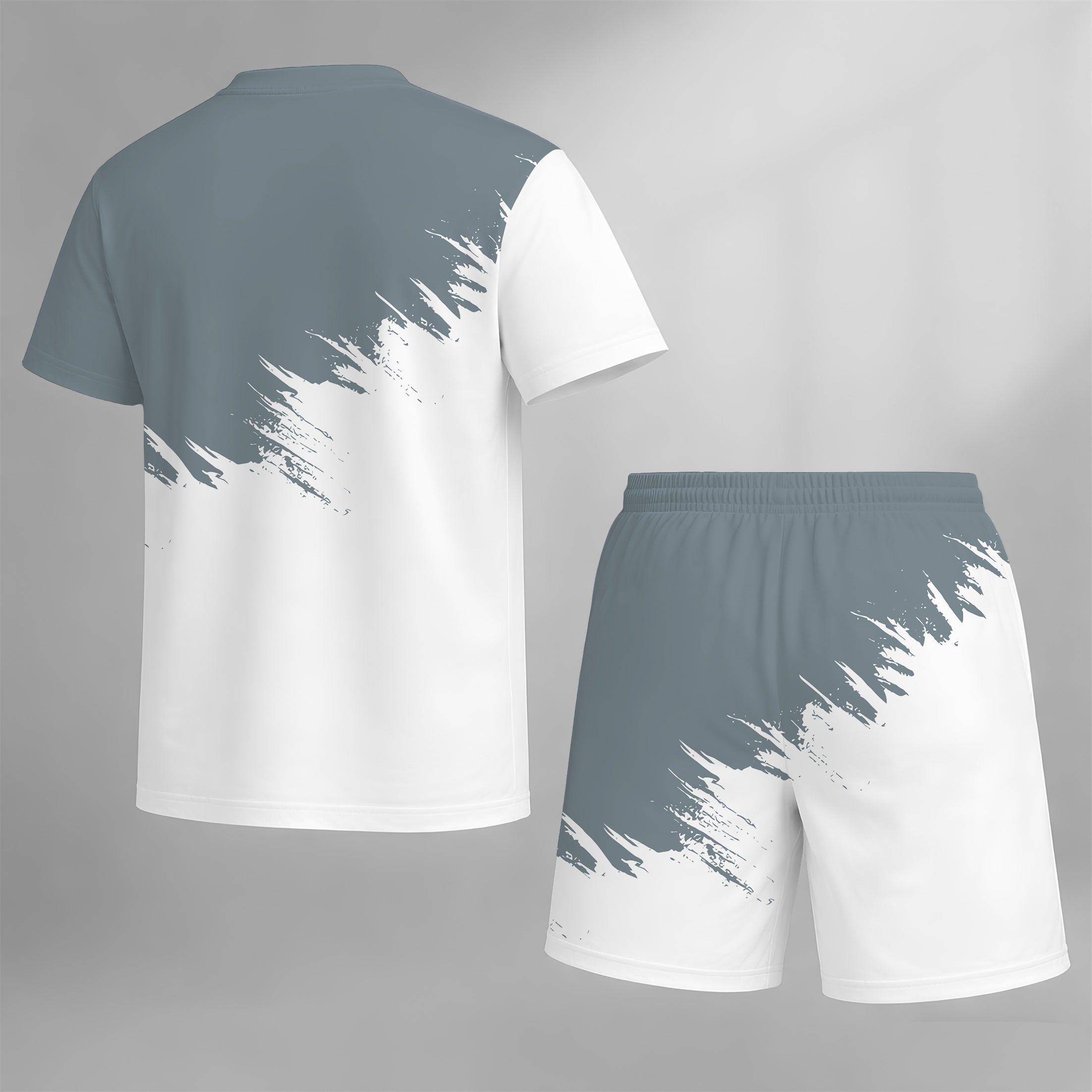 Men’s Casual 2 Piece Shorts Set, Gradient Color Block Short Sleeve T Shirt and Drawstring Shorts Matching Outfit, Lightweight Breathable Summer Tracksuit for Daily Wear, Vacation, Streetwear, Travel, Lounging, Workout and Weekend Comfort