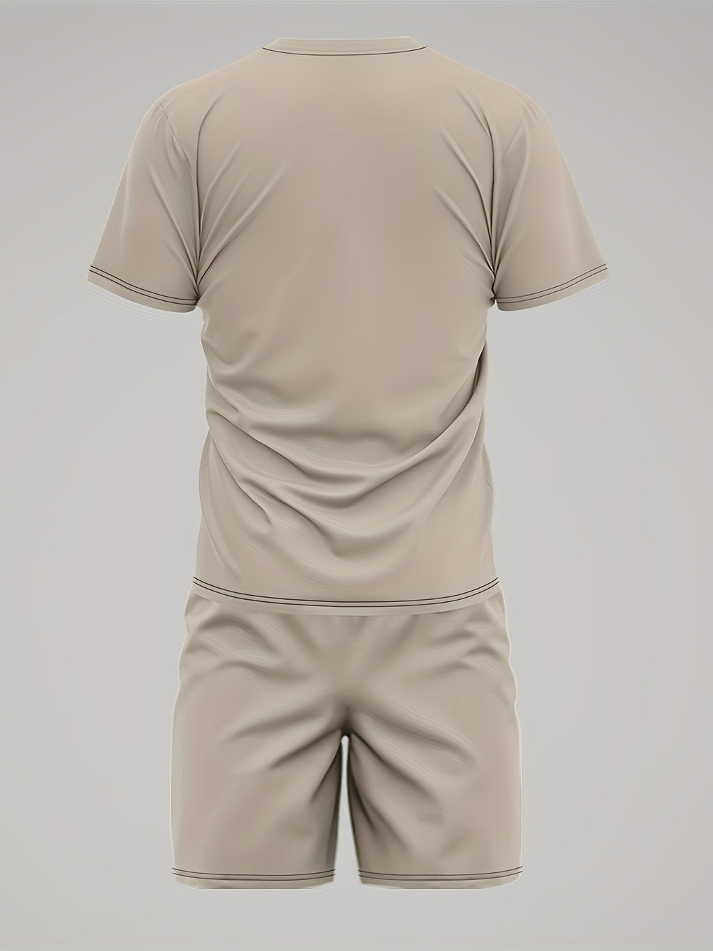 Men's Summer Simple Printed Round Neck Set 950