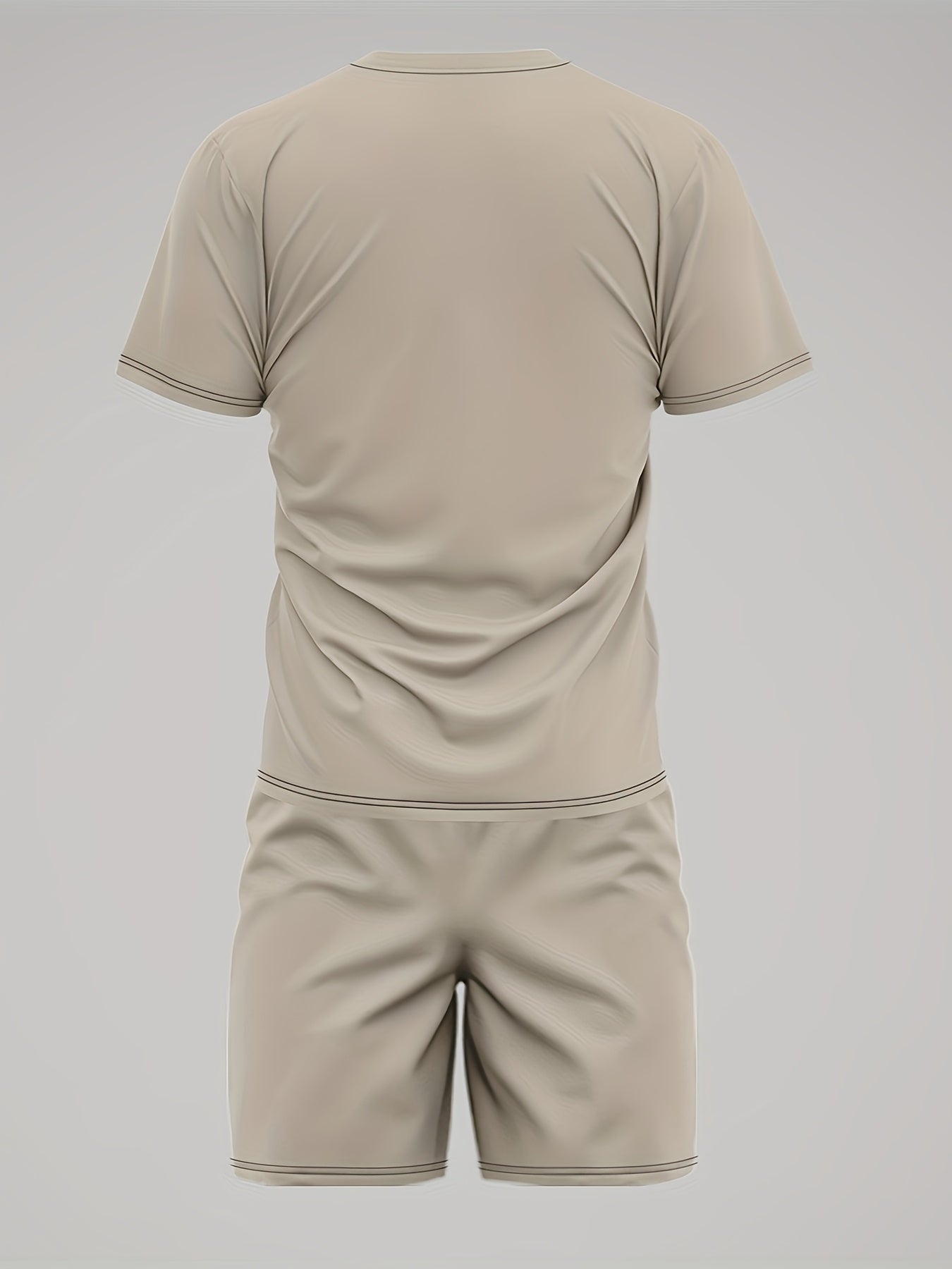 Men's Summer Simple Printed Round Neck Set 950
