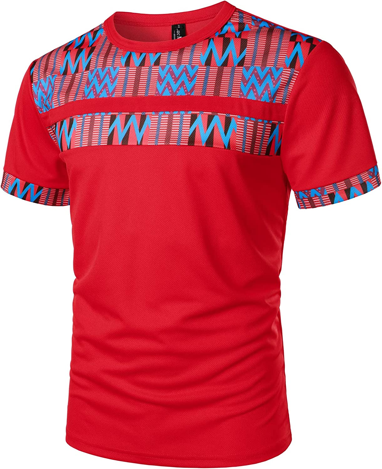 Men's Printed Colorblock T-Shirt and Shorts Set 026
