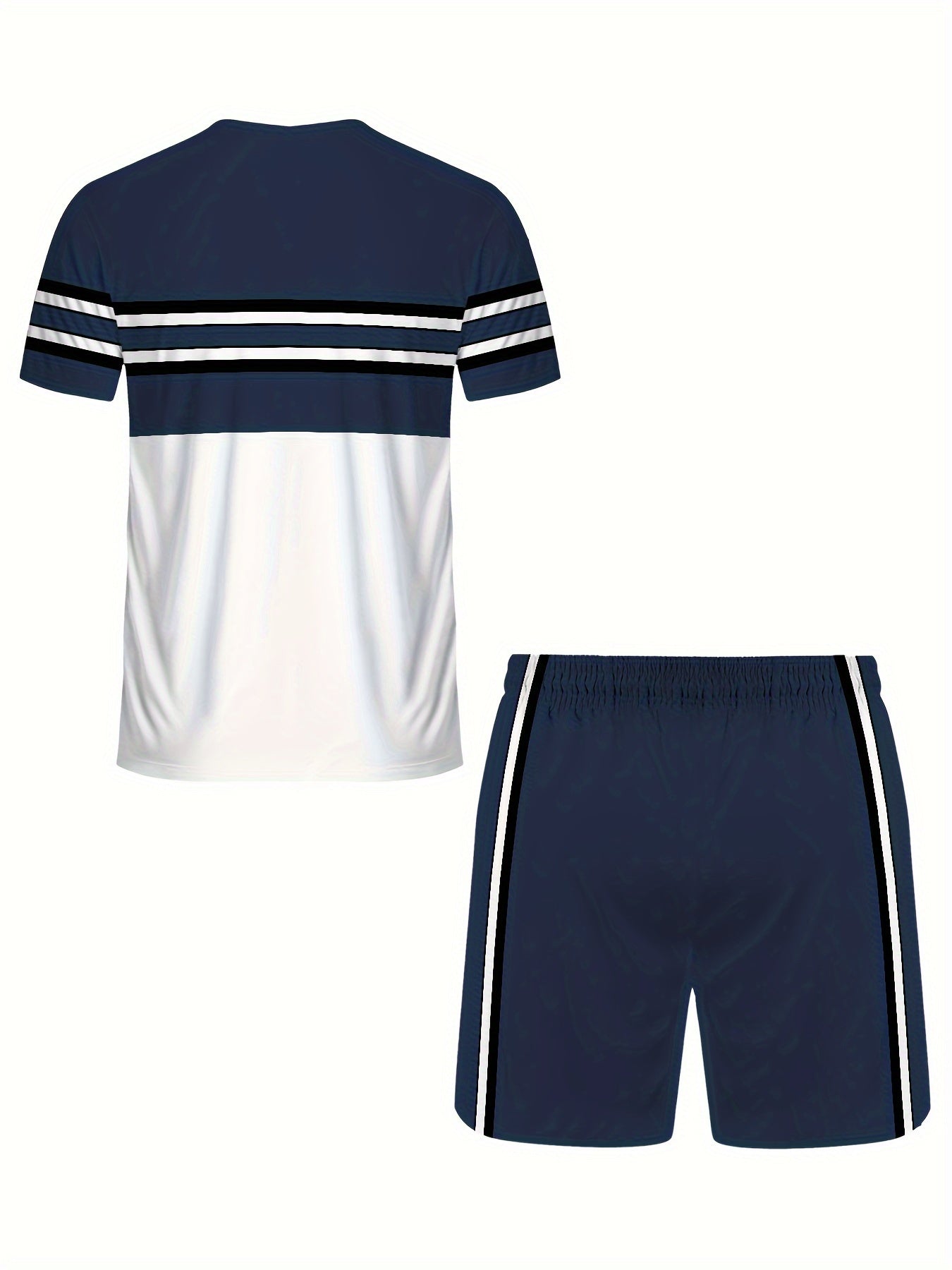 Men's Summer Retro Printed Round Neck Set 925