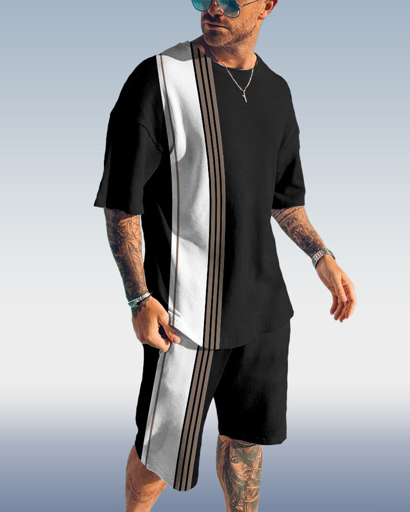 Suitmens Men's Vertical Stripe Print Set 060