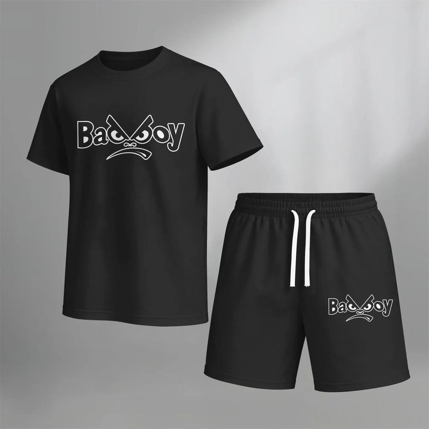 Men’s Summer 2 Piece Set, Short Sleeve T Shirt and Drawstring Shorts Matching Outfit, Lightweight Breathable Casual Set for Beach, Vacation, Gym, Travel, Running, and Daily Wear