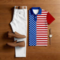 Men's Casual Printed Polo Shirt And Pants Two-Piece Set