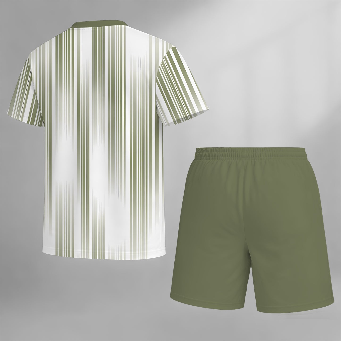 Men’s Summer 2 Piece Set, Vertical Stripe Print Short Sleeve T Shirt and Drawstring Shorts Matching Outfit, Lightweight Breathable Casual Set for Beach, Vacation, Gym, Travel, Running, and Daily Wear