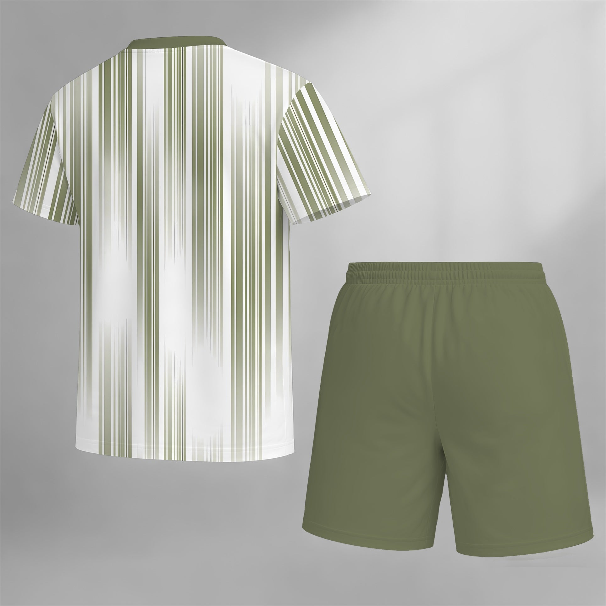 Men’s Summer 2 Piece Set, Vertical Stripe Print Short Sleeve T Shirt and Drawstring Shorts Matching Outfit, Lightweight Breathable Casual Set for Beach, Vacation, Gym, Travel, Running, and Daily Wear