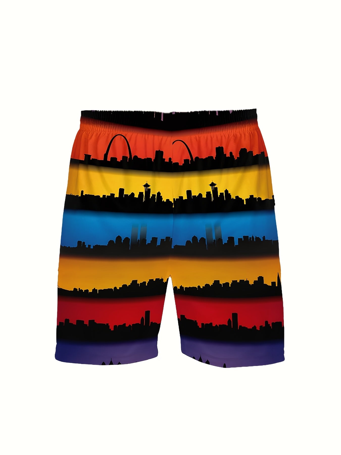 Men's Colorblock Stripe Summer Round Neck Set 119
