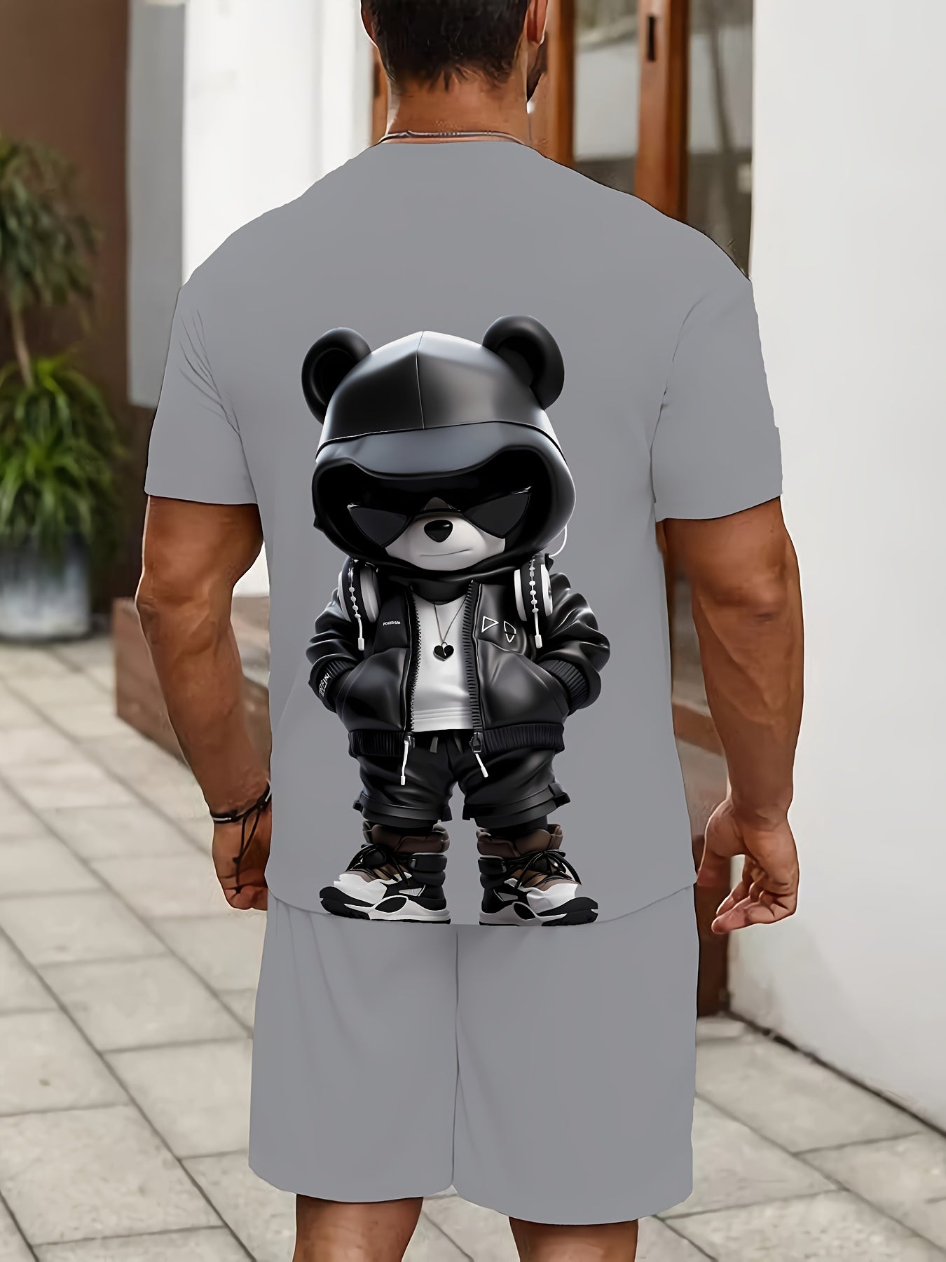Men's Cartoon Summer Round Neck Set 128