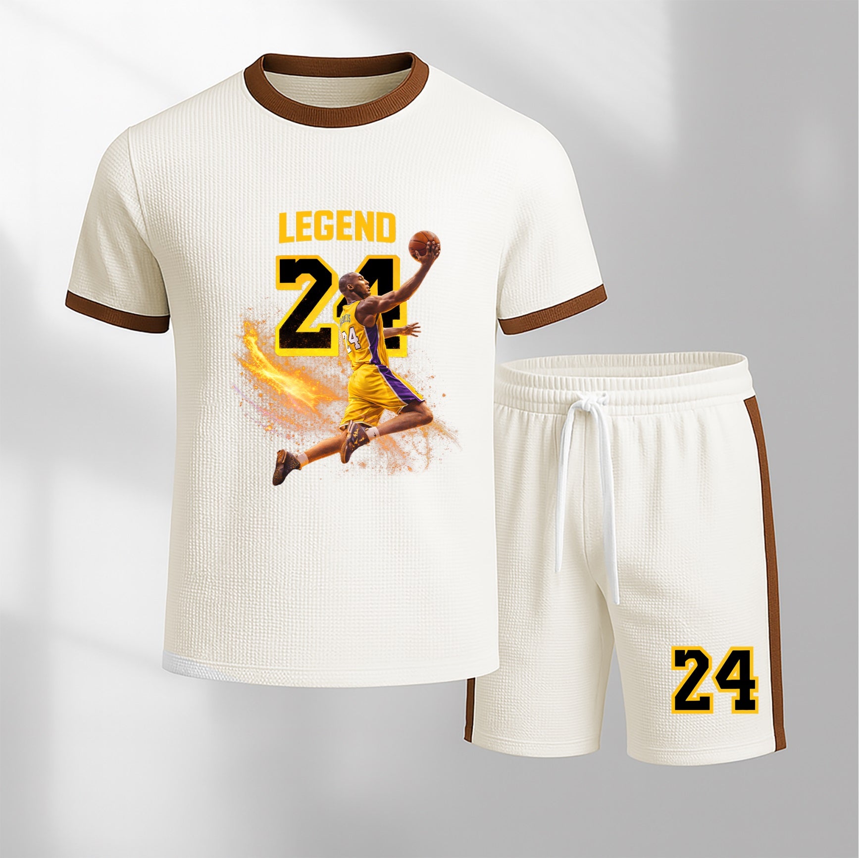 Men's Basketball Graphic Short-Sleeved T-Shirt And Drawstring Shorts Set, Men's Clothing, Casual Sports Short-Sleeved Top And Shorts, Men's Summer Everyday Wear, Indoor And Outdoor Sportswear, Sports Set.