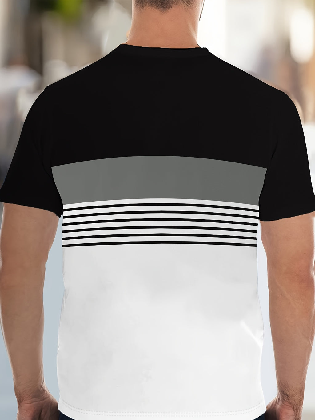 Men's Colorblock Summer Round Neck Set 107