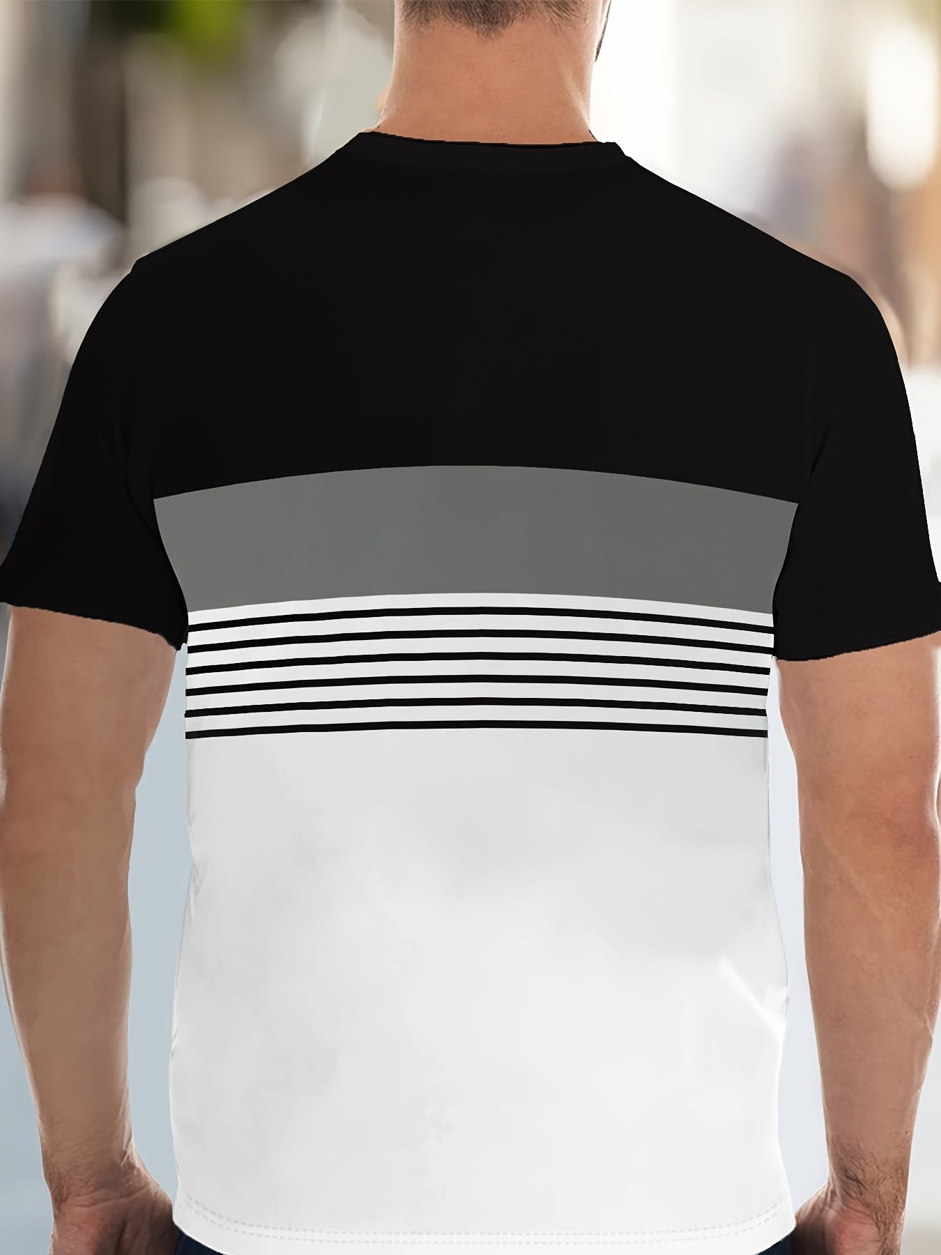 Men's Colorblock Summer Round Neck Set 107