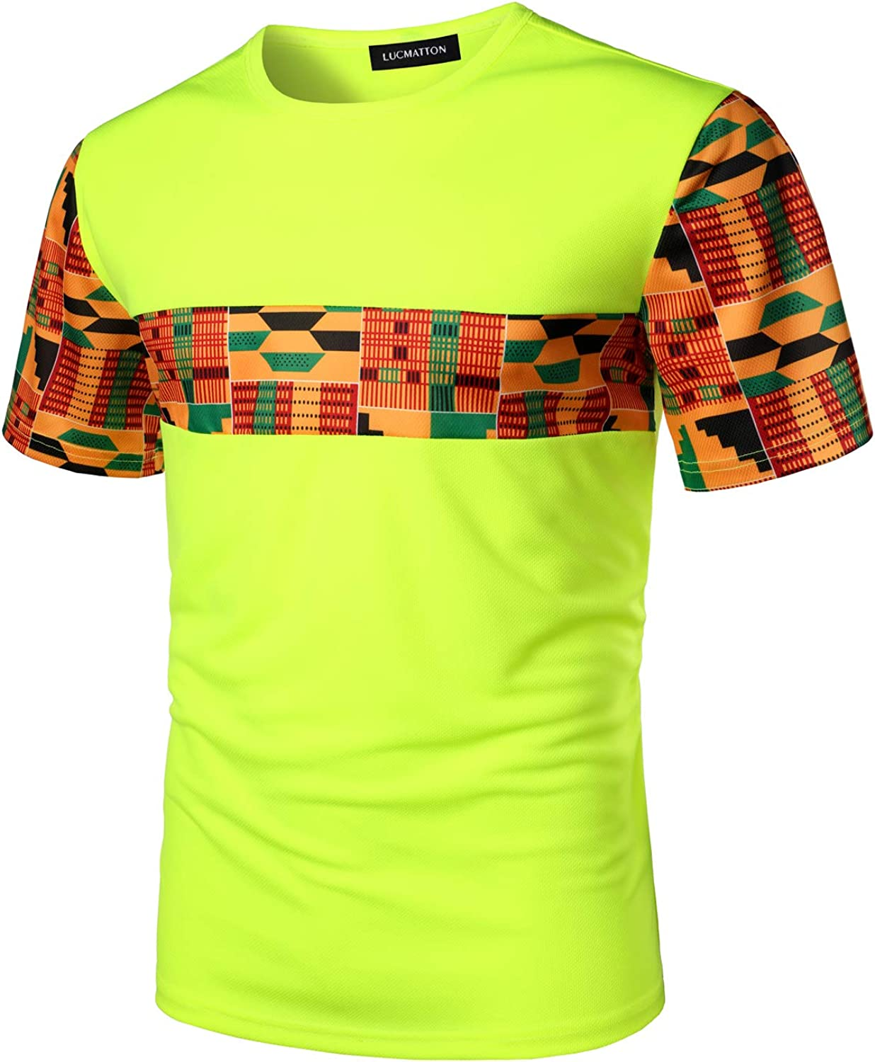 Men's Printed Colorblock T-Shirt and Shorts Set 021