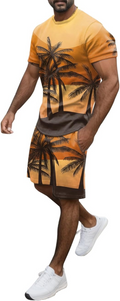 Men's Hawaiian Print Shorts Set 450