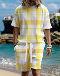 Suitmens Men's casual gorgeous textured printed shorts set 546