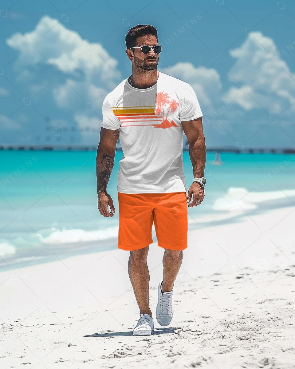 Men's Simple Casual Shorts Set 476
