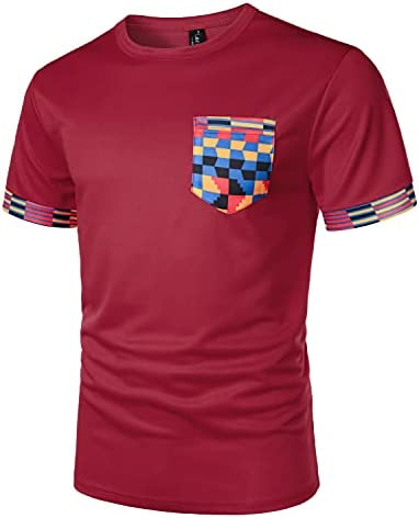 Men's Printed Colorblock T-Shirt and Shorts Set 004