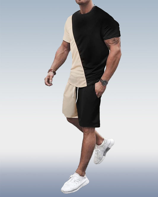 Suitmens Men's Colorblock Print Shorts Set 125