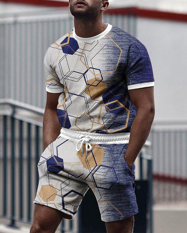 Suitmens Men's All Over Print Shorts Set 006